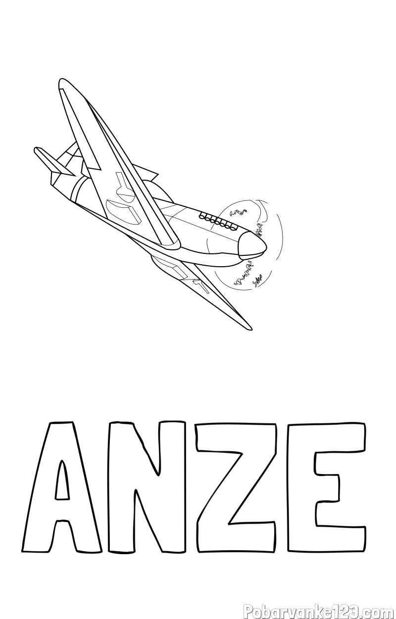Pobarvanka imena ANZE in pobarvanka lovca