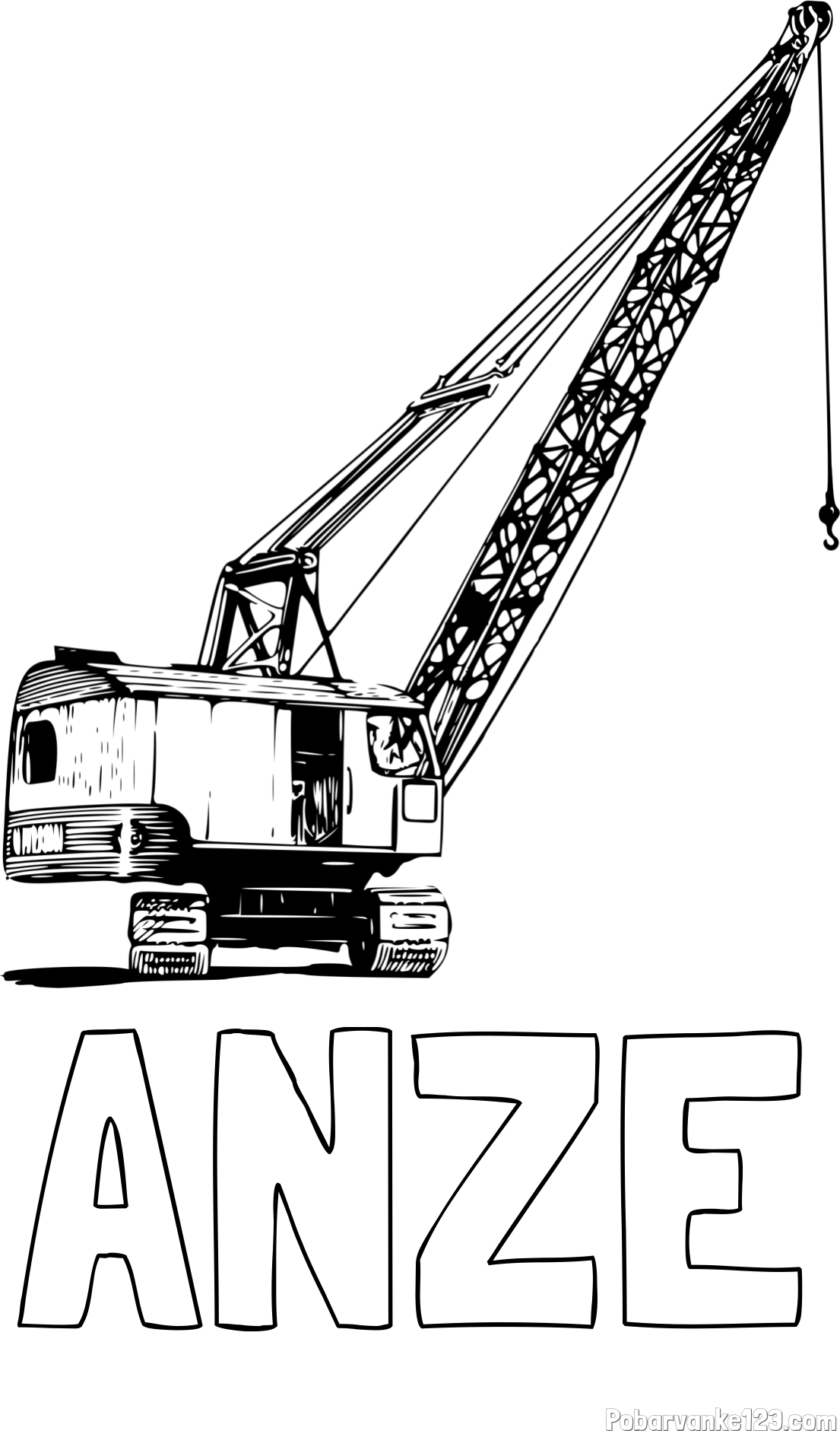 Pobarvanka imena ANŽE in pobarvanka žerjava