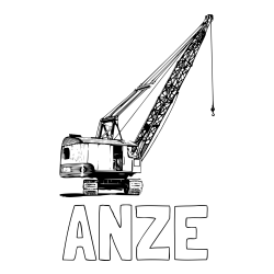 Online izdelana pobarvanka - Pobarvanka imena ANŽE in pobarvanka žerjava