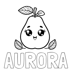 Online izdelana pobarvanka - Pobarvanka imena AURORA in pobarvanka hruške