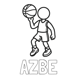 Online izdelana pobarvanka - Pobarvanka imena AŽBE in otroška pobarvanka košarkarja