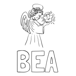 Online izdelana pobarvanka - Pobarvanka imena BEA in pobarvanka angela z zvezdo