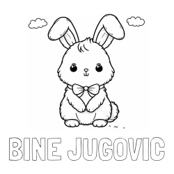 Online izdelana pobarvanka - Pobarvanka imena BINE JUGOVIC in pobarvanka prikupnega zajčka