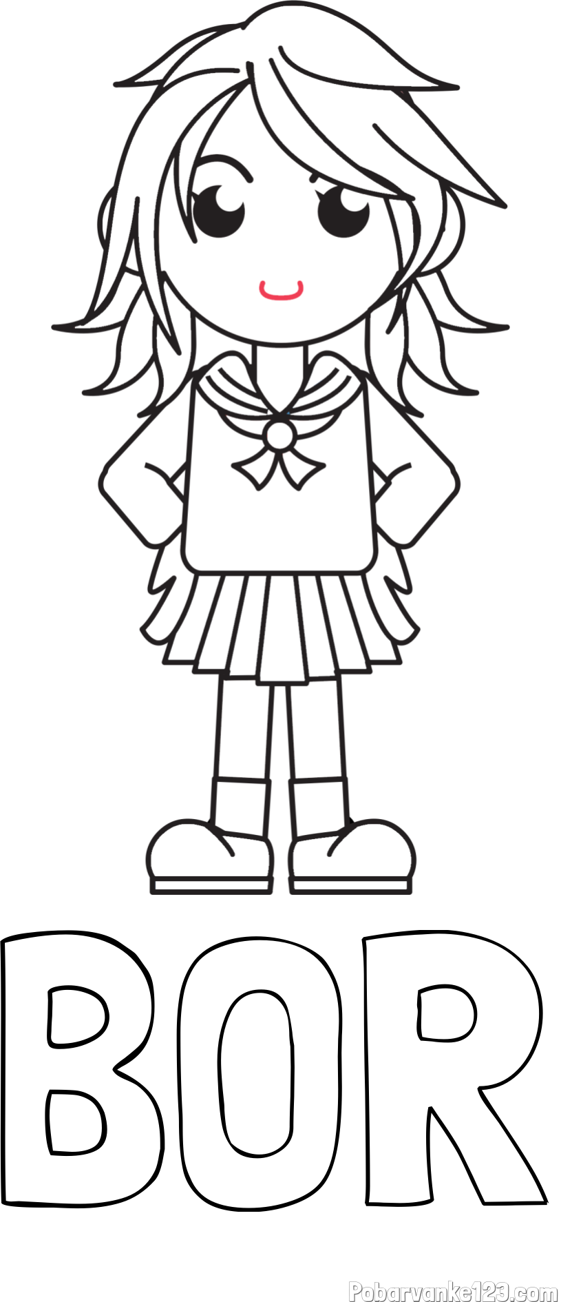 Pobarvanka imena BOR in pobarvanka šolarke