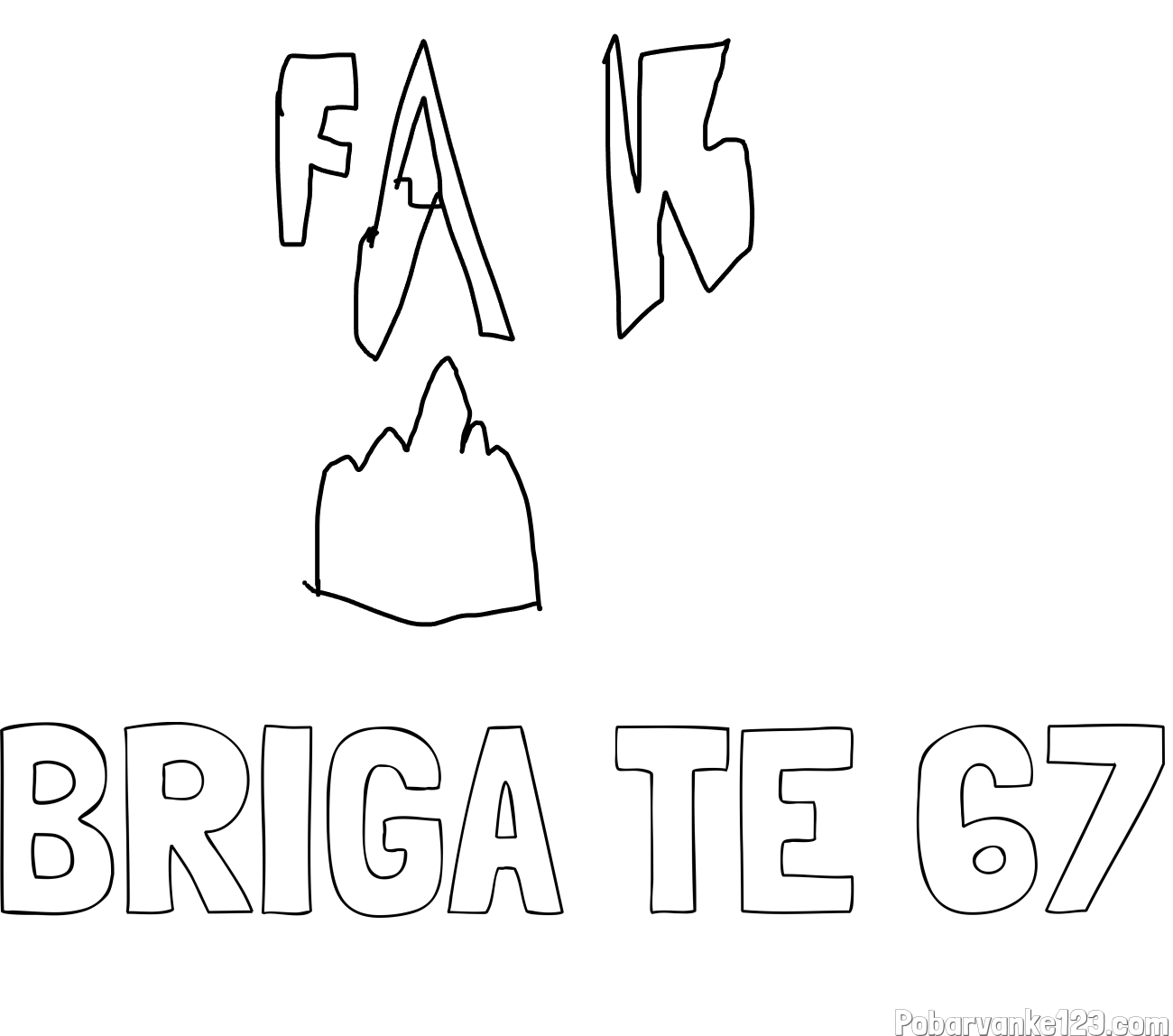 Pobarvanka imena BRIGA TE 67 in fakič