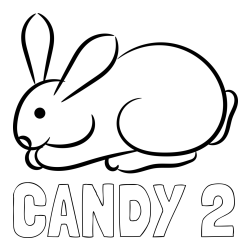 Online izdelana pobarvanka - Pobarvanka imena CANDY 2 in pobarvanka majhnega zajčka