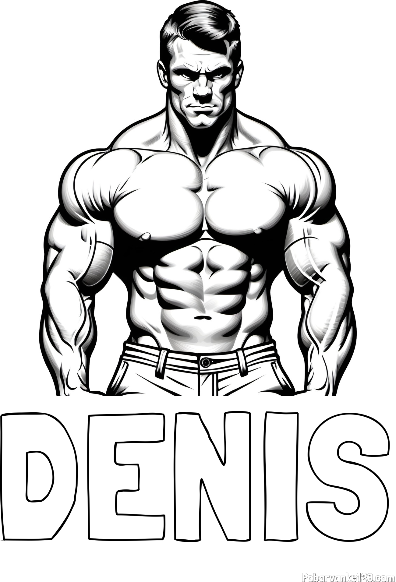 Pobarvanka imena DENIS in pobarvanka bodybuilder-ja