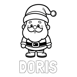 Online izdelana pobarvanka - Pobarvanka imena DORIS in otroška pobarvanka Božička