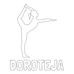 Online izdelana pobarvanka - Pobarvanka imena DOROTEJA in pobarvanka baletke med ogrevanjem