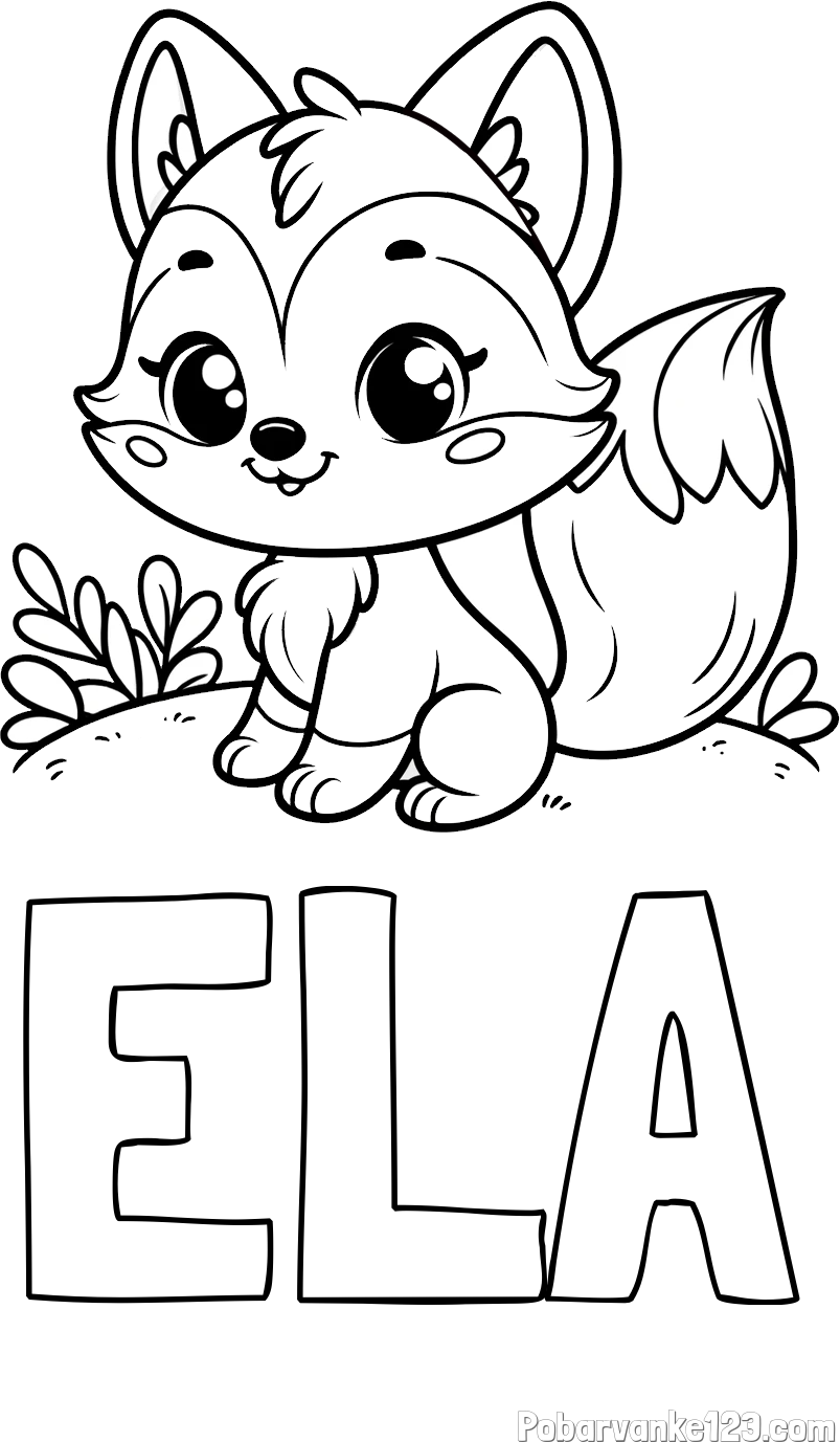 Pobarvanka imena ELA in pobarvanka lisičke