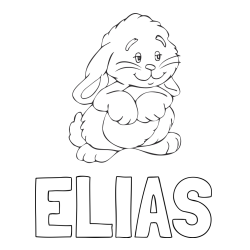 Online izdelana pobarvanka - Pobarvanka imena ELIAS in pobarvanka zajčka