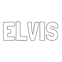 Online izdelana pobarvanka - Pobarvanka imena ELVIS