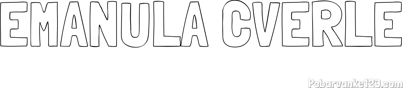 Pobarvanka imena EMANULA CVERLE