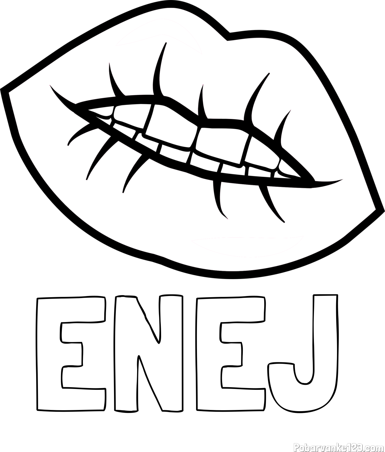 Pobarvanka imena ENEJ in pobarvanka ustnic