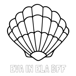 Online izdelana pobarvanka - Pobarvanka imena EVA IN ELA BFF in pobarvanka školjke
