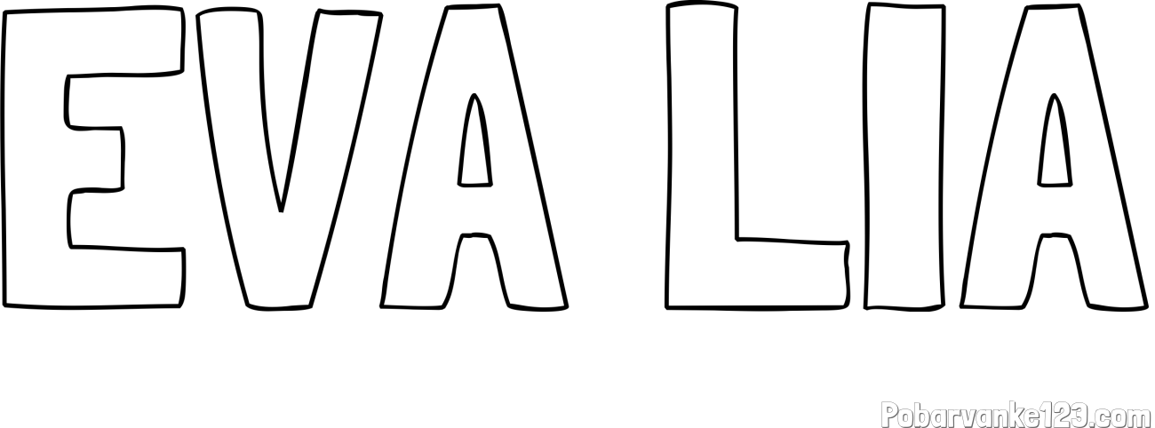 Pobarvanka imena EVA LIA