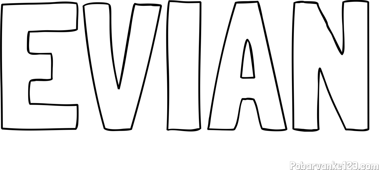 Pobarvanka imena EVIAN