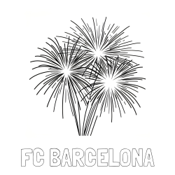 Online izdelana pobarvanka - Pobarvanka imena FC BARCELONA in lepa pobarvanka ognjemeta