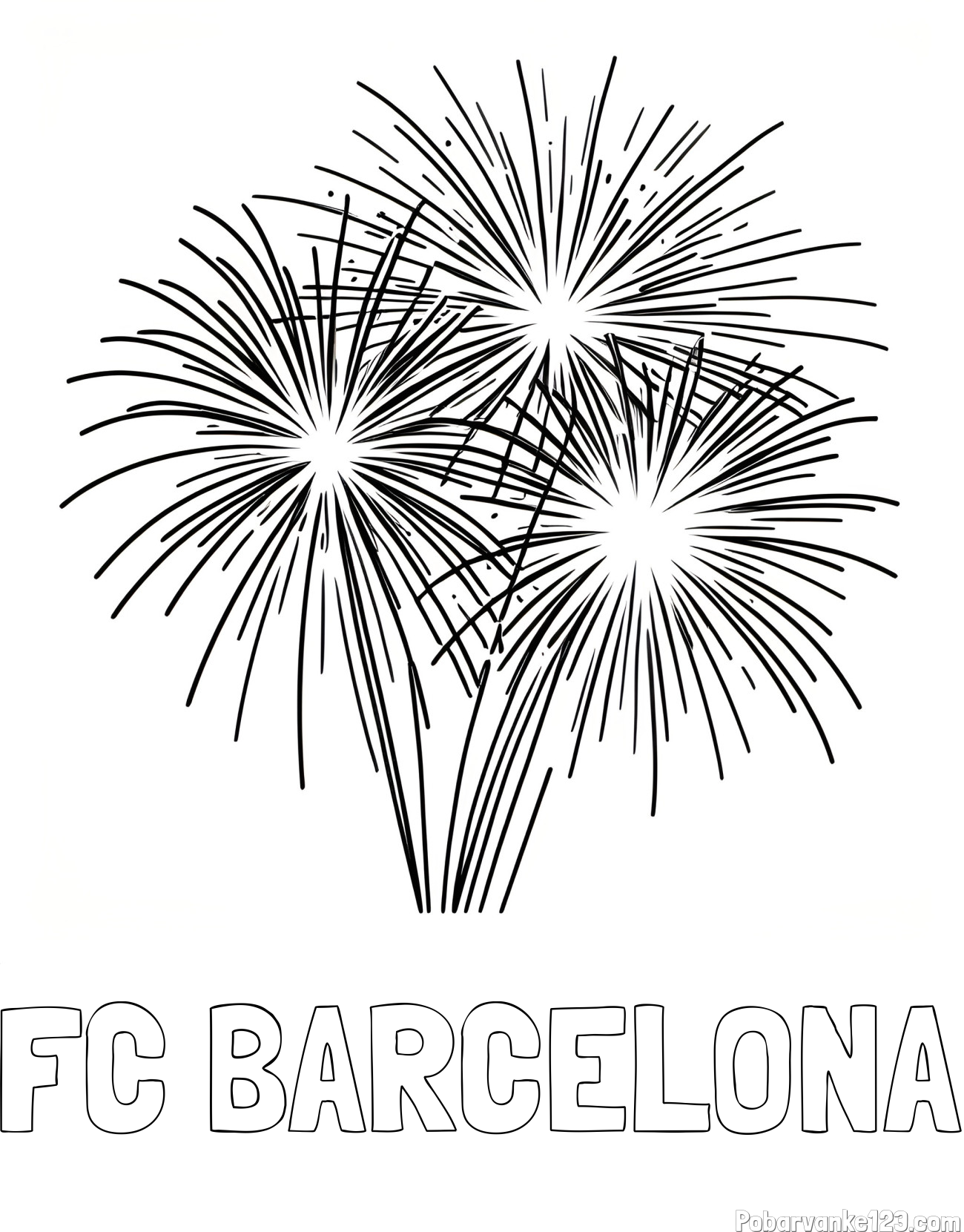 Pobarvanka imena FC BARCELONA in lepa pobarvanka ognjemeta