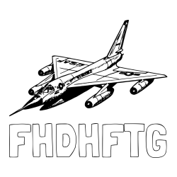 Online izdelana pobarvanka - Pobarvanka imena FHDHFTG in pobarvanka vojaškega lovca