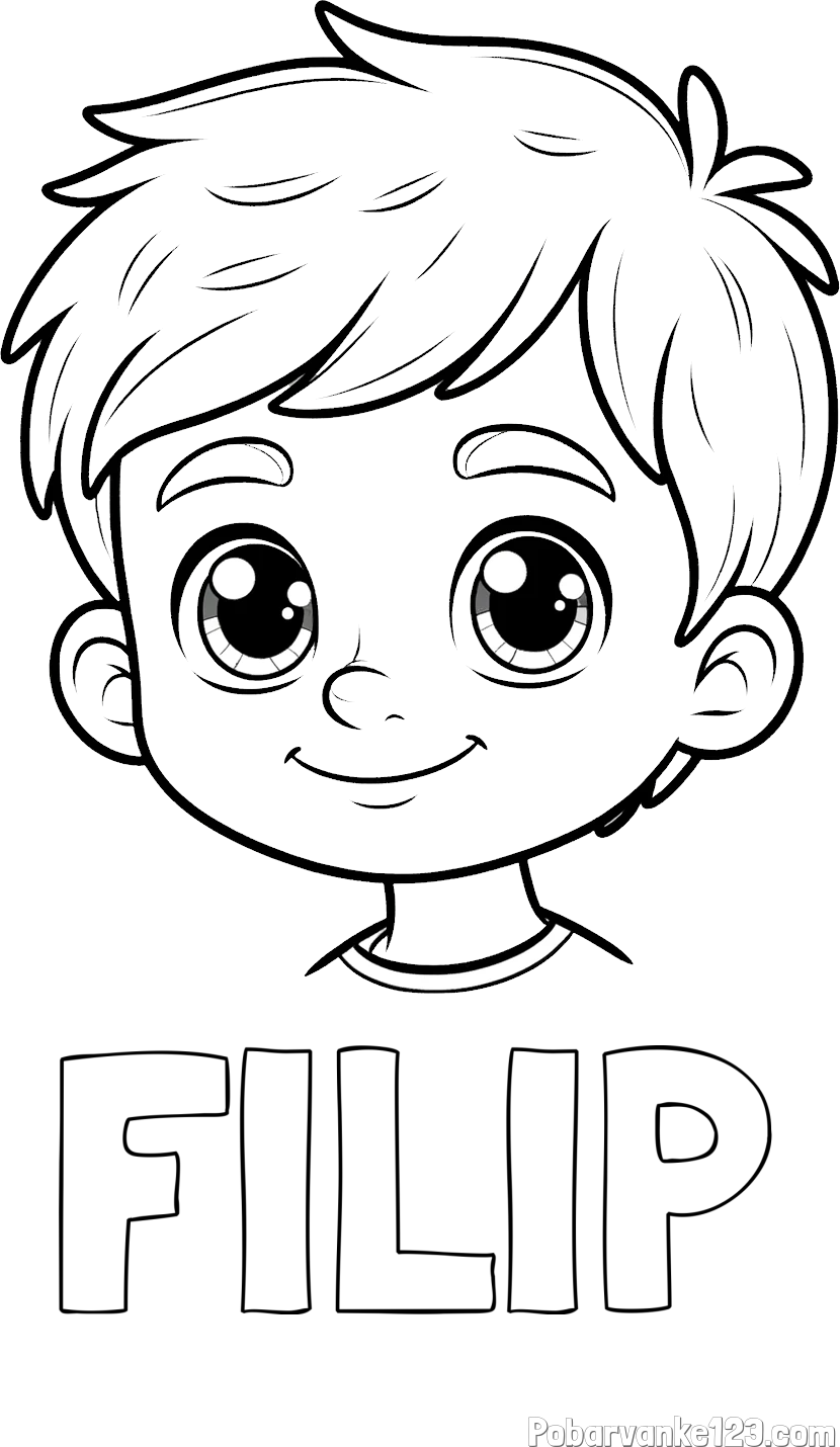 Pobarvanka imena FILIP in pobarvanka obraza fanta
