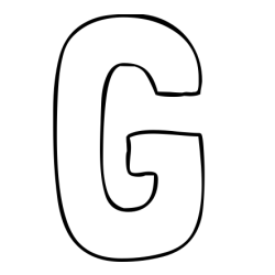 Online izdelana pobarvanka - Pobarvanka imena G