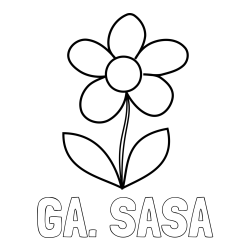 Online izdelana pobarvanka - Pobarvanka imena GA. SAŠA in otroška pobarvanka rože