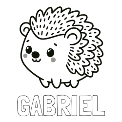 Online izdelana pobarvanka - Pobarvanka imena GABRIEL in pobarvanka ljubkega ježka