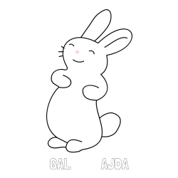 Online izdelana pobarvanka - Pobarvanka imena GAL          AJDA in pobarvanka nasmejanega zajčka