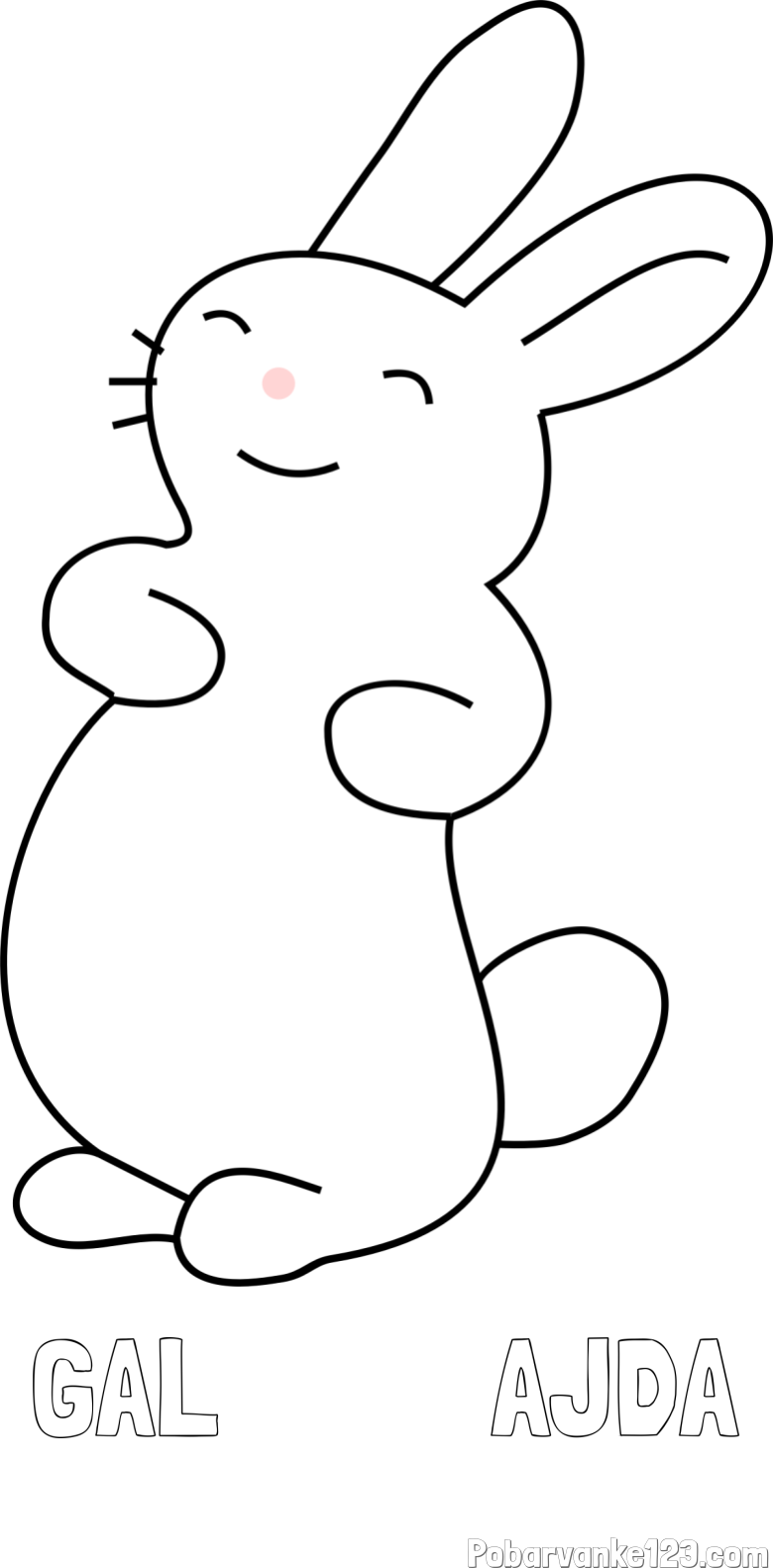 Pobarvanka imena GAL          AJDA in pobarvanka nasmejanega zajčka