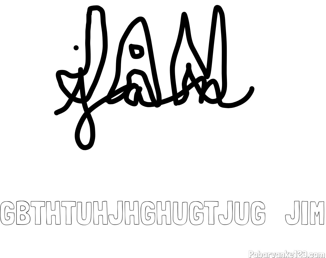 Pobarvanka imena GBTHTUHJHGHUGTJUG   JIM in jan ime