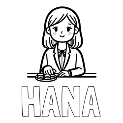 Online izdelana pobarvanka - Pobarvanka imena HANA in pobarvanka bančne uslužbenke