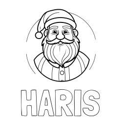 Online izdelana pobarvanka - Pobarvanka imena HARIS in otroška pobarvanka veselega Božička
