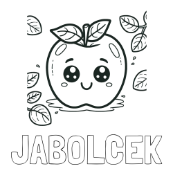 Online izdelana pobarvanka - Pobarvanka imena JABOLČEK in pobarvanka nasmejane jabolke