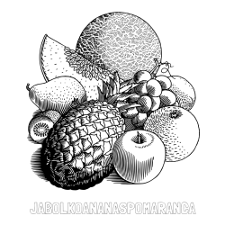 Online izdelana pobarvanka - Pobarvanka imena JABOLKOANANASPOMARANČA in pobarvanka sadja (ananas, melona, jabolka, kivi, grozdje, pomaranča...)