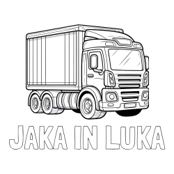 Online izdelana pobarvanka - Pobarvanka imena JAKA IN LUKA in pobarvanka velikega tovornjaka