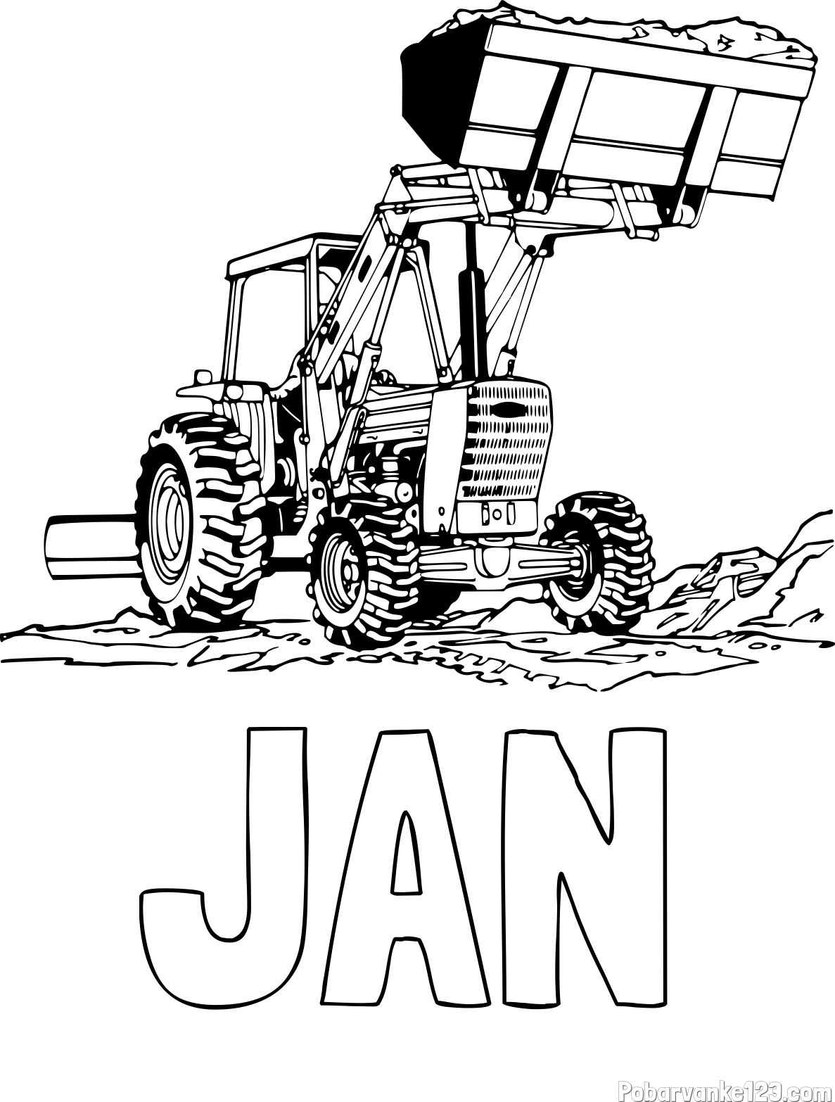 Pobarvanka imena JAN in pobarvanka traktorja
