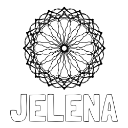 Online izdelana pobarvanka - Pobarvanka imena JELENA in madale