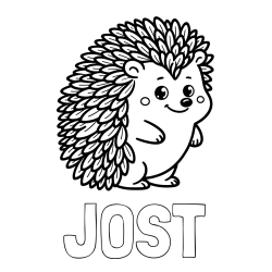 Online izdelana pobarvanka - Pobarvanka imena JOŠT in pobarvanka prisrčnega ježka