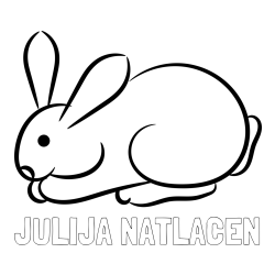 Online izdelana pobarvanka - Pobarvanka imena JULIJA NATLAČEN in pobarvanka majhnega zajčka