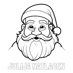 Online izdelana pobarvanka - Pobarvanka imena JULIJA NATLAČEN in pobarvanka utrujenega Božička