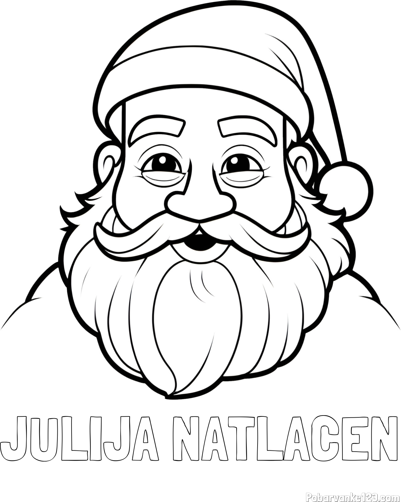 Pobarvanka imena JULIJA NATLAČEN in pobarvanka utrujenega Božička