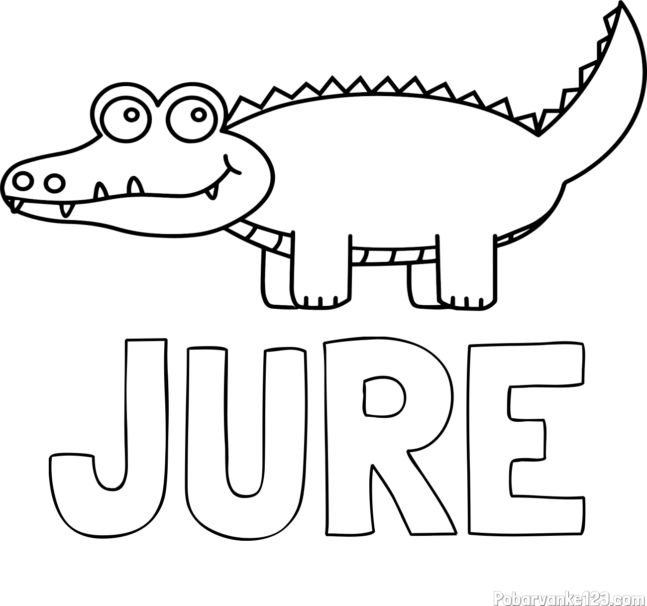 Pobarvanka imena JURE in pobarvanka krokodilčka