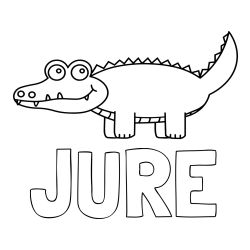 Online izdelana pobarvanka - Pobarvanka imena JURE in pobarvanka krokodilčka