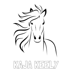 Online izdelana pobarvanka - Pobarvanka imena KAJA KEELY in lepa pobarvanka konja