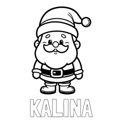 Online izdelana pobarvanka - Pobarvanka imena KALINA in otroška pobarvanka Božička