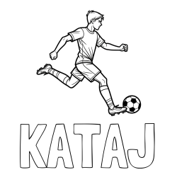 Online izdelana pobarvanka - Pobarvanka imena KATAJ in pobarvanka nogometaša v napadu