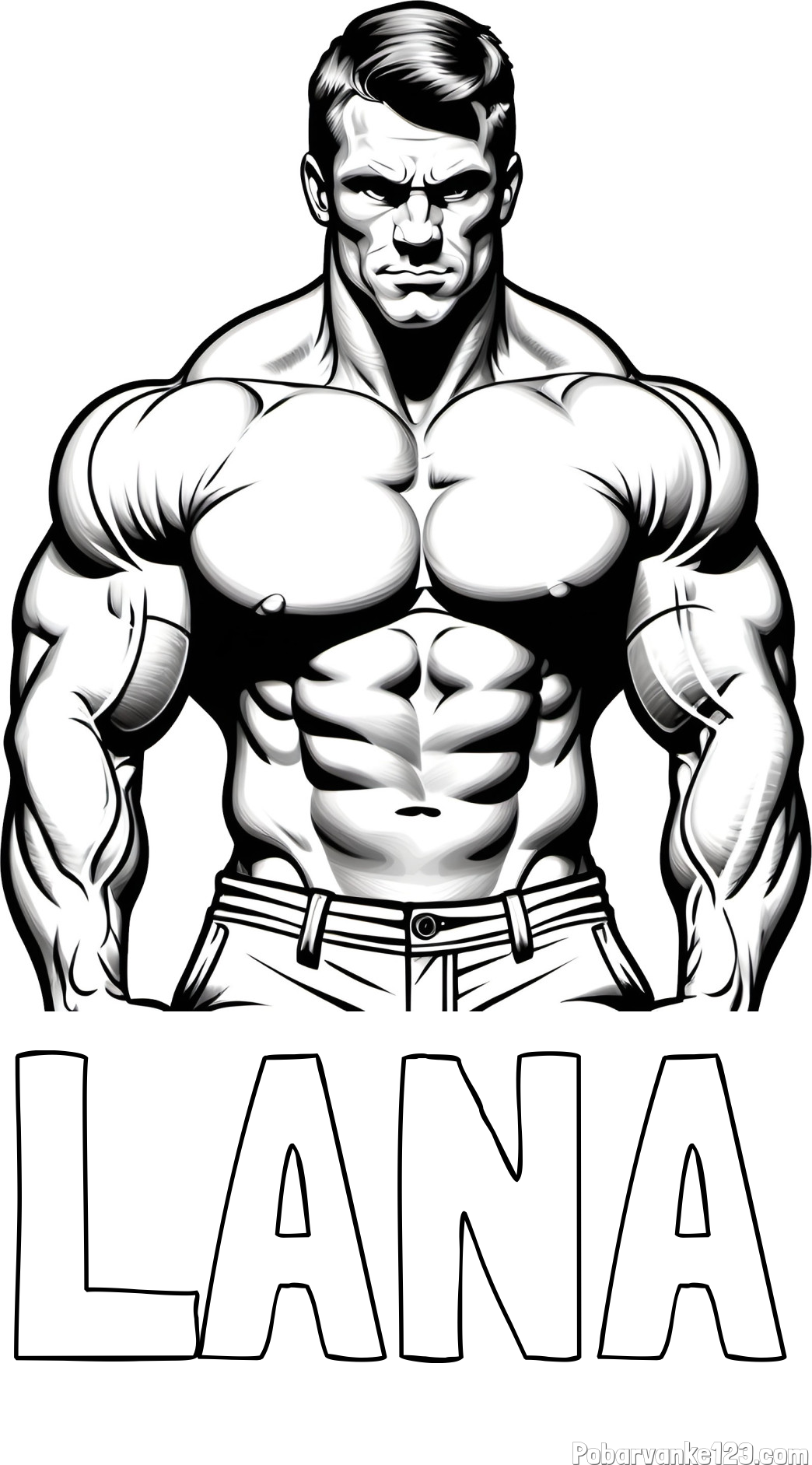 Pobarvanka imena LANA in pobarvanka bodybuilder-ja