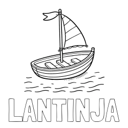 Online izdelana pobarvanka - Pobarvanka imena LANTINJA in preprosta pobarvanka ladjice