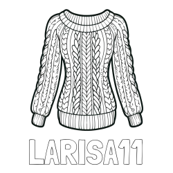 Online izdelana pobarvanka - Pobarvanka imena LARISA11 in pobarvanka ženskega puloverja